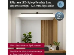 Paulmann Spiegelleuchte LED Sava 13.5W Schwarz