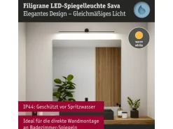 Paulmann Spiegelleuchte LED Sava 7.5W Schwarz