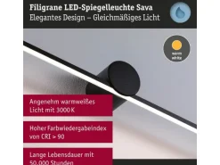 Paulmann Spiegelleuchte LED Sava 7.5W Schwarz