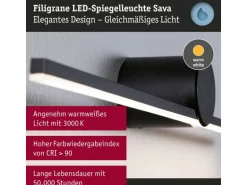 Paulmann Spiegelleuchte LED Sava 4.2W Schwarz