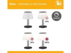 Paulmann Tischleuchte Solar Outdoor Lillesol, 3000K, Edelstahl