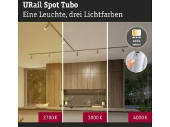 Paulmann URail Schienenspot Tubo Einzelspot Chrom 3-Step-Dim