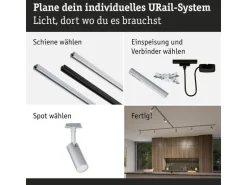 Paulmann URail Schienenspot Tubo Einzelspot Chrom 3-Step-Dim