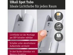 Paulmann URail Schienenspot Tubo Einzelspot Chrom 3-Step-Dim