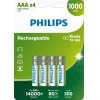 Philips Akku Rechargeable NiMH AAA 1000 mAh, 4 Stück