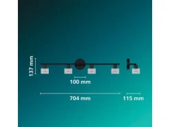 Philips Horen Aufbauspot 4x, ohne Leuchtmittel GU10, schwarz