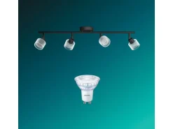 Philips Horen Aufbauspot 4x, ohne Leuchtmittel GU10, schwarz