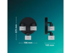 Philips Horen Aufbauspot 3x rund ohne Leuchtmittel GU10, schwarz