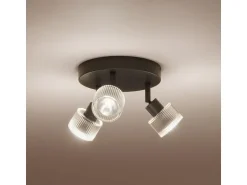 Philips Horen Aufbauspot 3x rund ohne Leuchtmittel GU10, schwarz