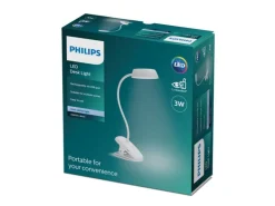 Philips LED Schreibtischleuchte Donutclip, 2.3W, 4000K, USB, weiss