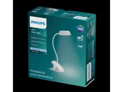 Philips LED Schreibtischleuchte Donutclip, 2.3W, 4000K, USB, weiss