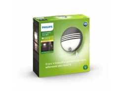 Philips myGarden Wandleuchte Yarrow, 600 lm, Schwarz + Sensor