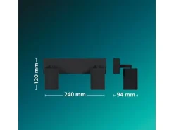 Philips Philips Wyatt Aufbauspot 2er ohne Leuchtmittel GU10, schwarz