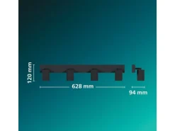 Philips Wyatt Aufbauspoet 4er ohne Leuchtmittel GU10, schwarz