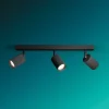 Philips Wyatt Aufbauspot 3er Balken ohne Leuchtmittel schwarz