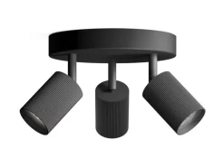 Philips Wyatt Aufbauspot 3x, rund ohne Leuchtmittel GU10, schwarz