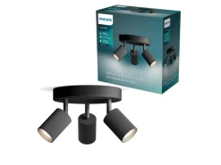Philips Wyatt Aufbauspot 3x, rund ohne Leuchtmittel GU10, schwarz