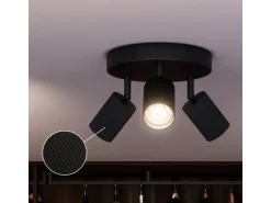 Philips Wyatt Aufbauspot 3x, rund ohne Leuchtmittel GU10, schwarz