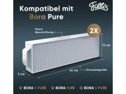 Pillis Aktivkohlefilter für Bora Pure Puru & X Pure Puxu, 2 Stück