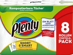 Plenty Haushaltspapier Short & Smart 8 Rollen à 74 Blatt