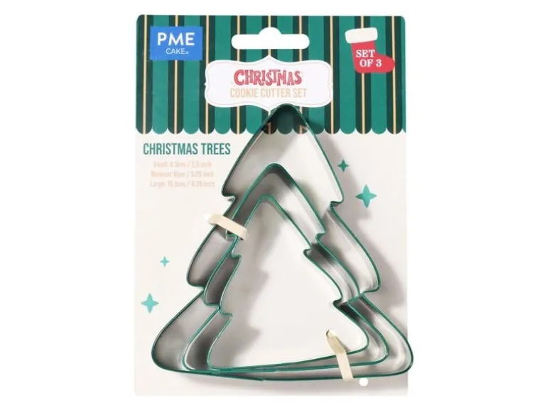 PME Keksausstecher Weihnachtsbäume, 3-teilig, Metall