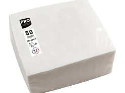 PRO nappe Papierservietten 20 cm x 20 cm, 50 Stück, Weiss