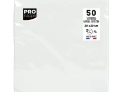 PRO nappe Papierservietten 20 cm x 20 cm, 50 Stück, Weiss