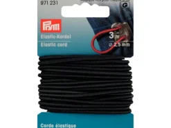 Prym Elastikband Kordel 2.5 mm, Schwarz