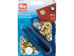 Prym Ösen + Scheiben 8 mm, Gold, 24 Stück