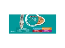 Purina ONE Nassfutter Adult Huhn, Hochseefisch, Rind & Lamm, 40 x 85 g