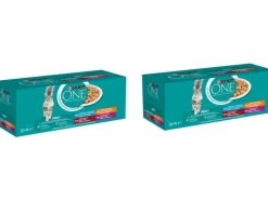 Purina ONE Nassfutter Adult Huhn, Hochseefisch, Rind Lamm 2x 40 x 85 g