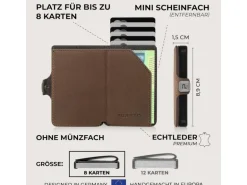 Puristo KLIK Slim Wallet ohne Münzfach, XS Vintage