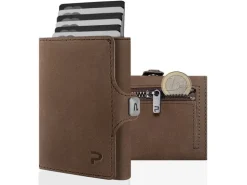 Puristo KLIK ZIP Slim Wallet mit Münzfach, Vintage
