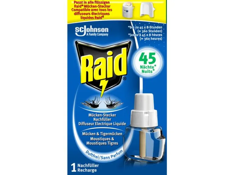Raid Mückenstecker 45 Nächte Nachfüller, 27 ml