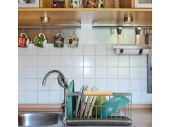 relaxdays Abtropfgestell Grau/Hellbraun