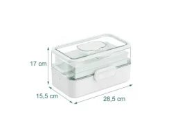 relaxdays Aufklappbare Medizinbox aus Kunststoff Weiss