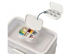 relaxdays Aufklappbare Medizinbox aus Kunststoff Weiss