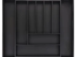 relaxdays Besteckkasten ausziehbar Schwarz