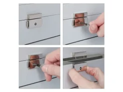 relaxdays Brillenbox Kunstleder Weiss Glas 18 Brillen