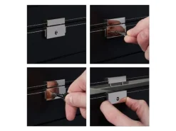 relaxdays Brillenbox Kunstleder Glas Samt Schwarz Transparent