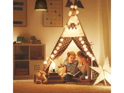 relaxdays Hängelampe Sterne Grau