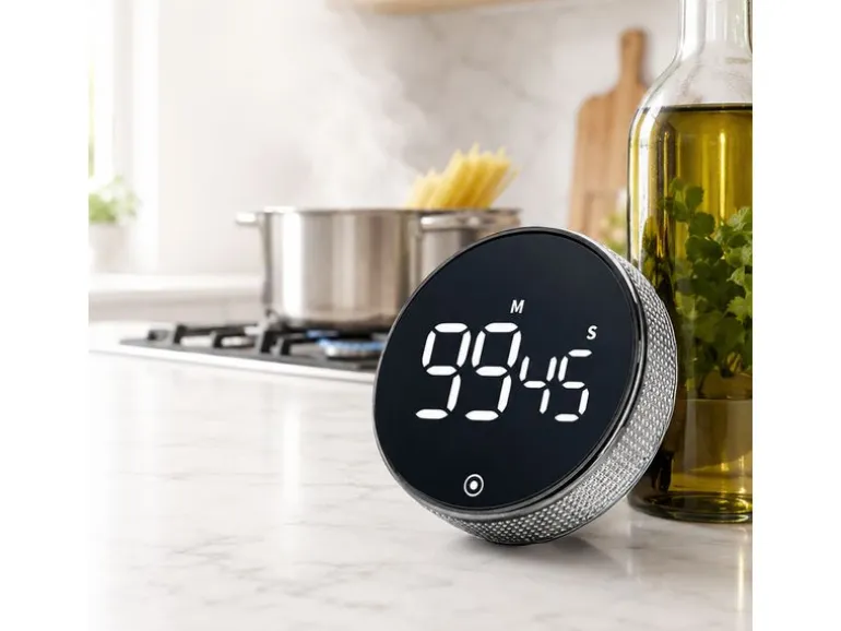 relaxdays Küchentimer Timer Schwarz/Silber