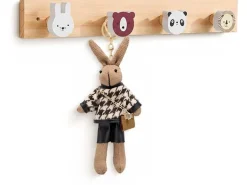 relaxdays Kindergarderobe  x , Weiss/Braun/Mehrfarbig
