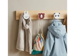 relaxdays Kindergarderobe  x , Weiss/Braun/Mehrfarbig