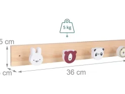 relaxdays Kindergarderobe  x , Weiss/Braun/Mehrfarbig