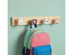 relaxdays Kindergarderobe  x , Weiss/Braun/Mehrfarbig