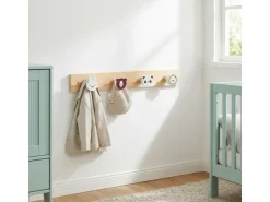 relaxdays Kindergarderobe  x , Weiss/Braun/Mehrfarbig