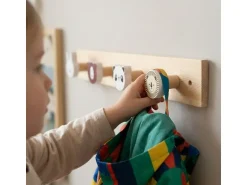 relaxdays Kindergarderobe  x , Weiss/Braun/Mehrfarbig