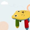 relaxdays Kinderhocker Frosch, 28 x 30 cm, Mehrfarbig