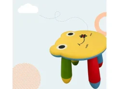 relaxdays Kinderhocker Frosch, 28 x 30 cm, Mehrfarbig